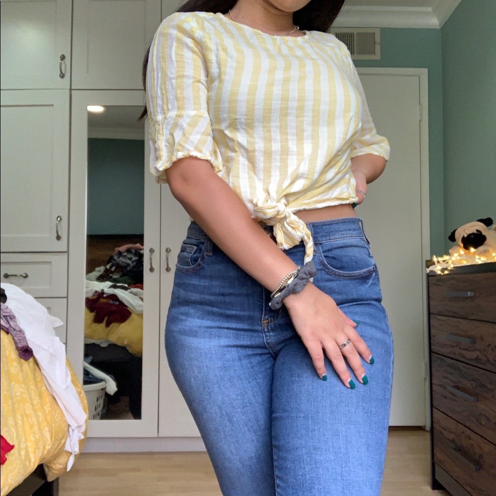 Yellow Striped tie top